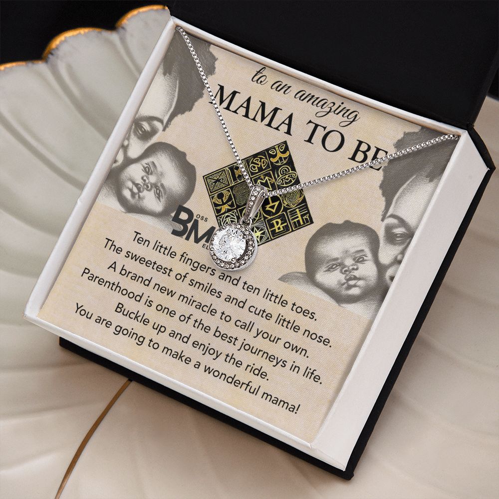 Best Pregnant Black Woman gift - White gold dipped high quality crystal encrusted Eternal hope pendant & necklace  & chain