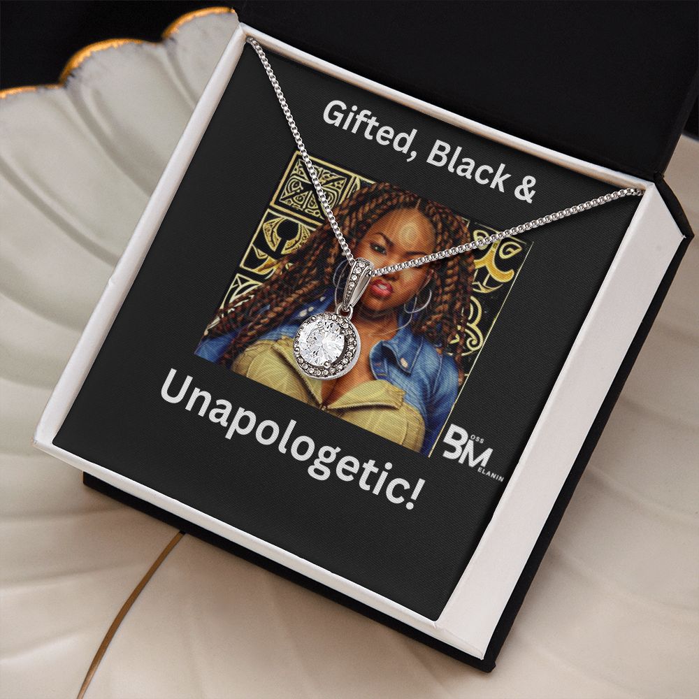 Gifted, Black and unapologetic white gold dipped Gift Pendant