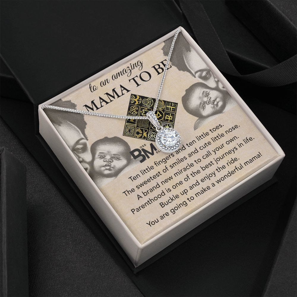 Best Pregnant Black Woman gift - White gold dipped high quality crystal encrusted Eternal hope pendant & necklace  & chain