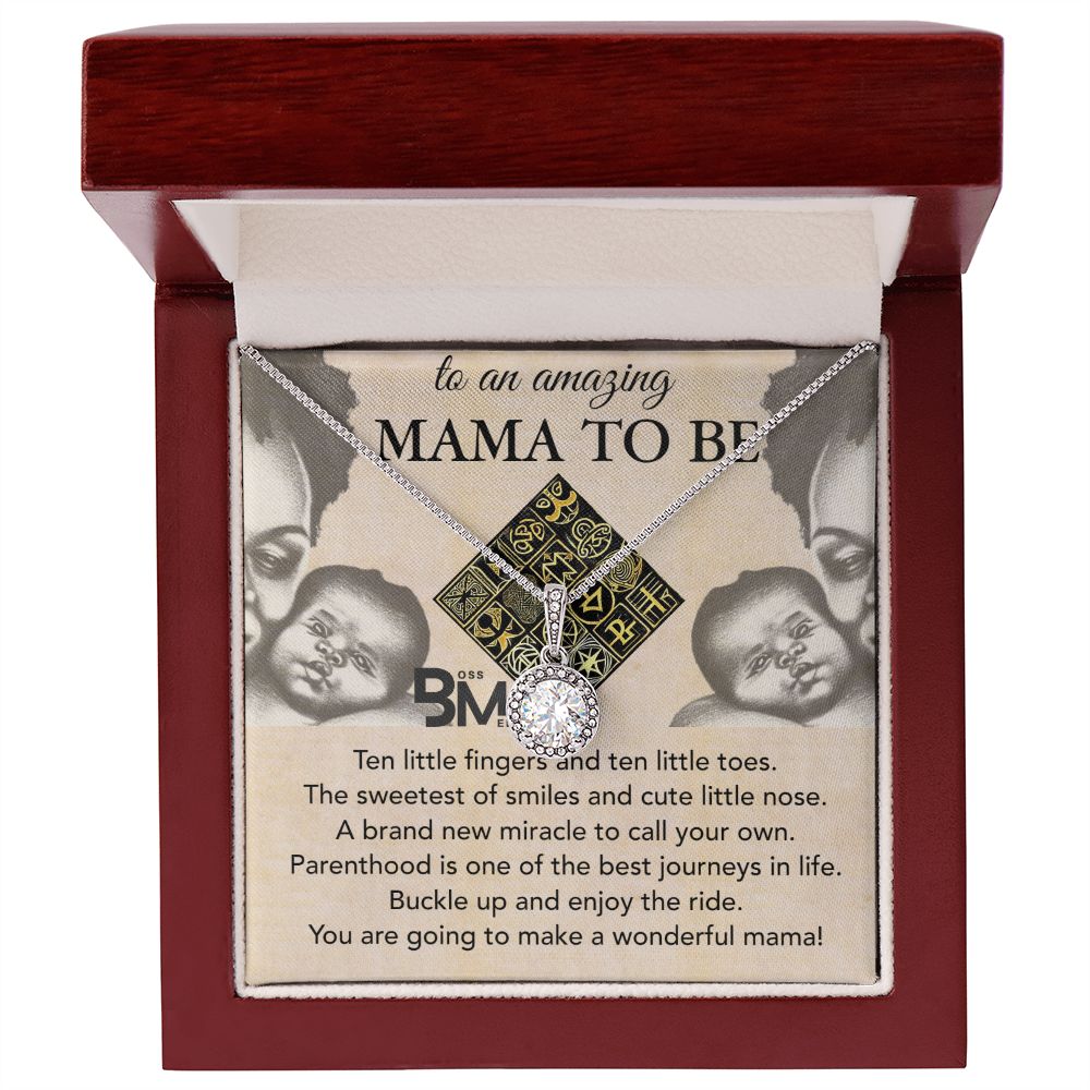 Best Pregnant Black Woman gift - White gold dipped high quality crystal encrusted Eternal hope pendant & necklace  & chain