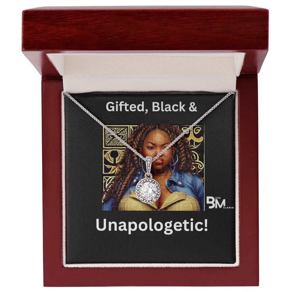 Gifted, Black and unapologetic white gold dipped Gift Pendant