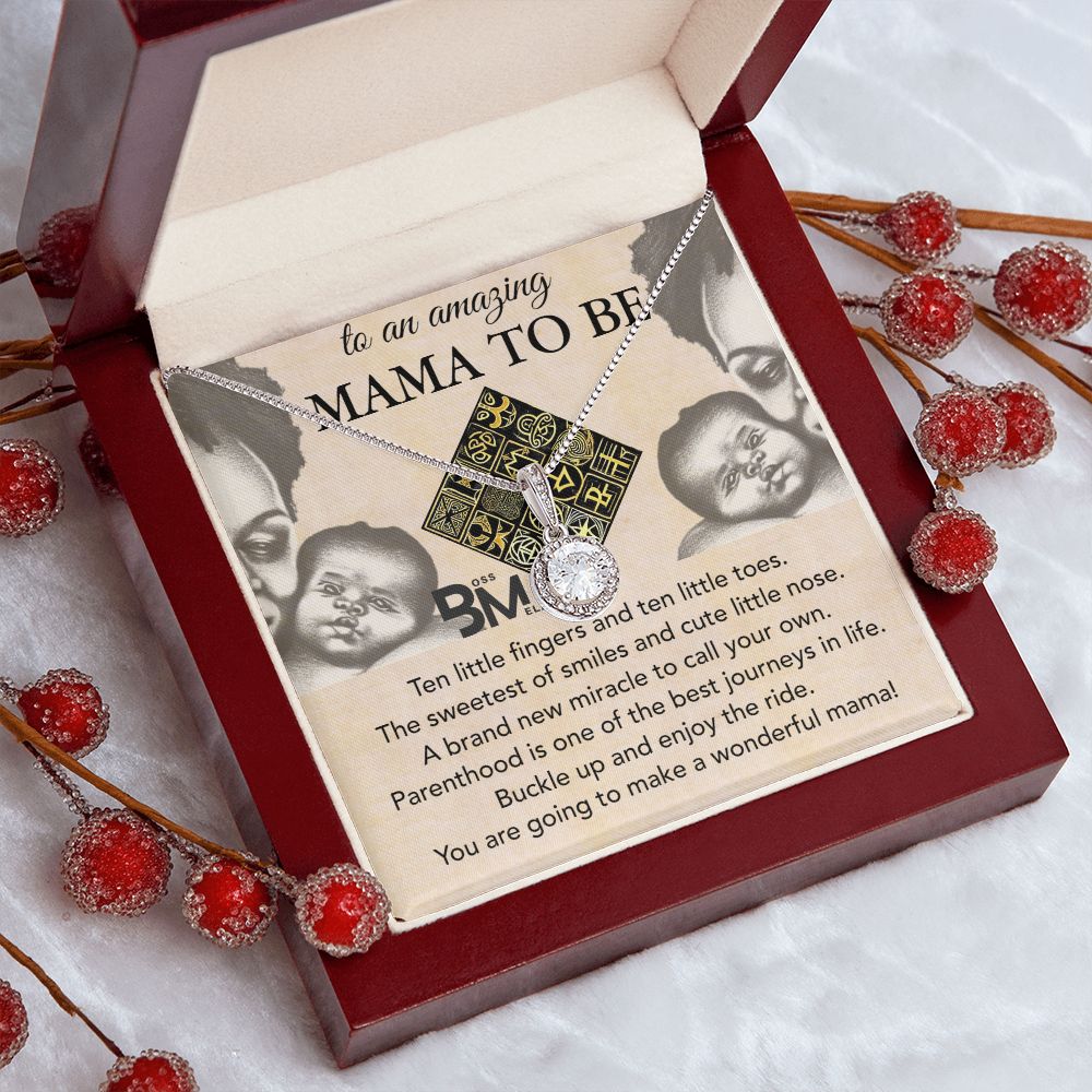 Best Pregnant Black Woman gift - White gold dipped high quality crystal encrusted Eternal hope pendant & necklace  & chain