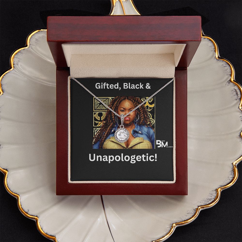 Gifted, Black and unapologetic white gold dipped Gift Pendant