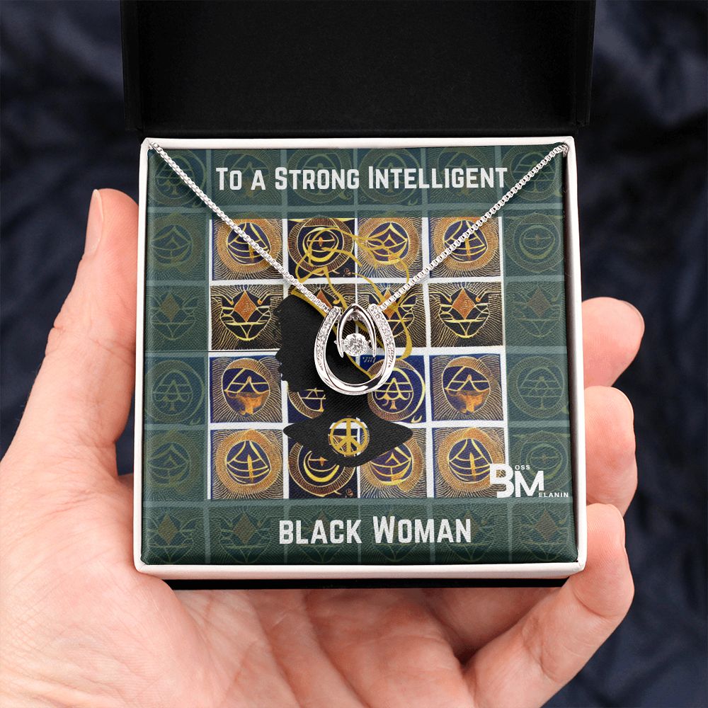 Strong Intelligent Black woman Jewelry Gift - White gold dipped high quality crystal encrusted Love pendant & necklace chain with Zirconia