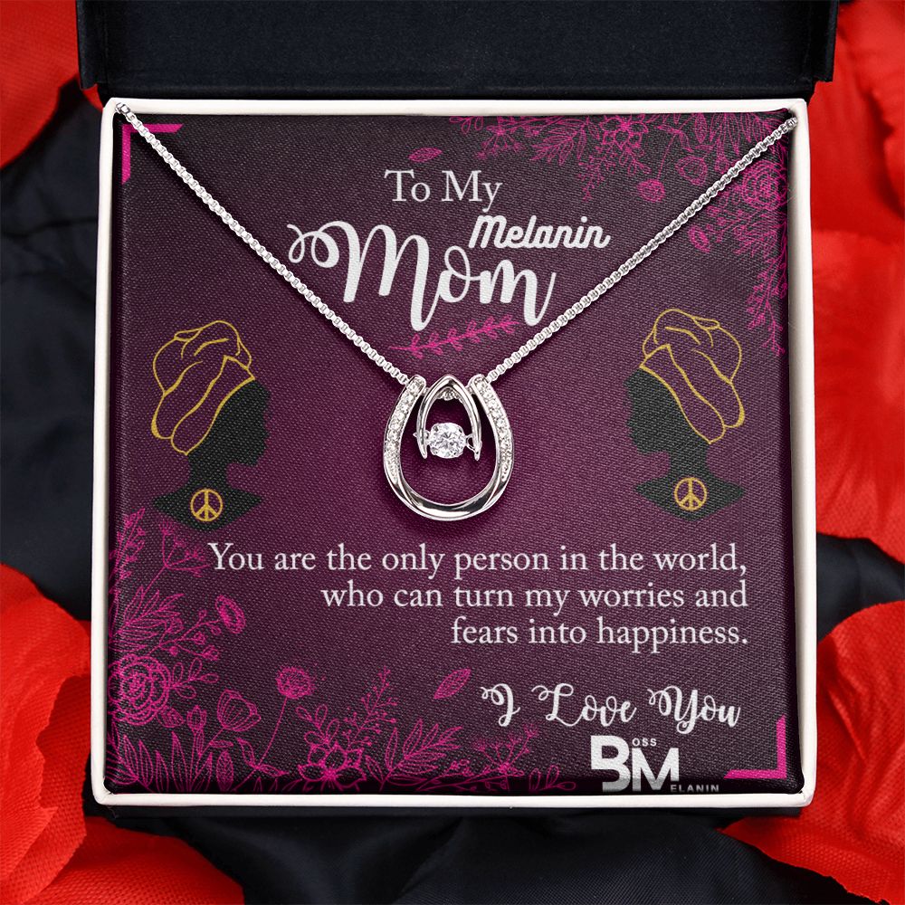 Black Mothers Best Gift - White gold dipped high quality crystal encrusted Love pendant & necklace chain with Zirconia