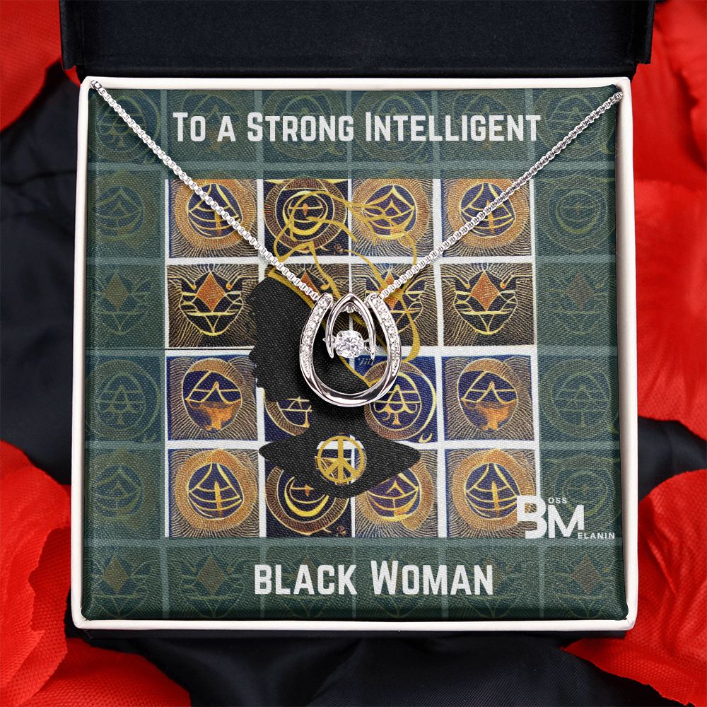 Strong Intelligent Black woman Jewelry Gift - White gold dipped high quality crystal encrusted Love pendant & necklace chain with Zirconia