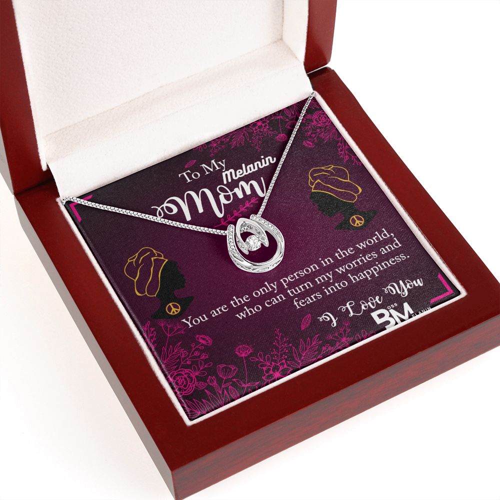 Black Mothers Best Gift - White gold dipped high quality crystal encrusted Love pendant & necklace chain with Zirconia