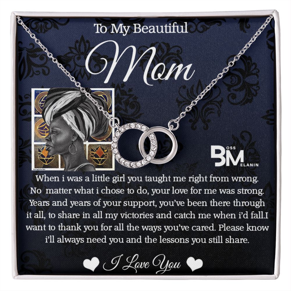 Pendant and Earring Gift Set for Black mom,Mother gift - White gold dipped high quality crystal encrusted Love Knot pendant & necklace chain with earrings to match.