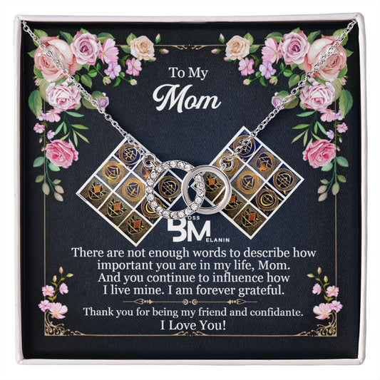 Perfect Mother's Gift - Neckless with interlocking circles, white gold dipped and encrusted with Zirconia