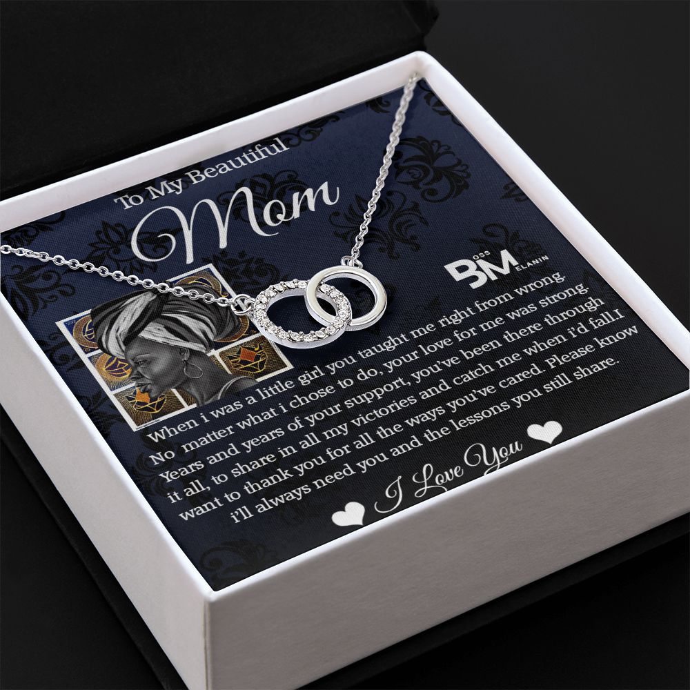 Pendant and Earring Gift Set for Black mom,Mother gift - White gold dipped high quality crystal encrusted Love Knot pendant & necklace chain with earrings to match.