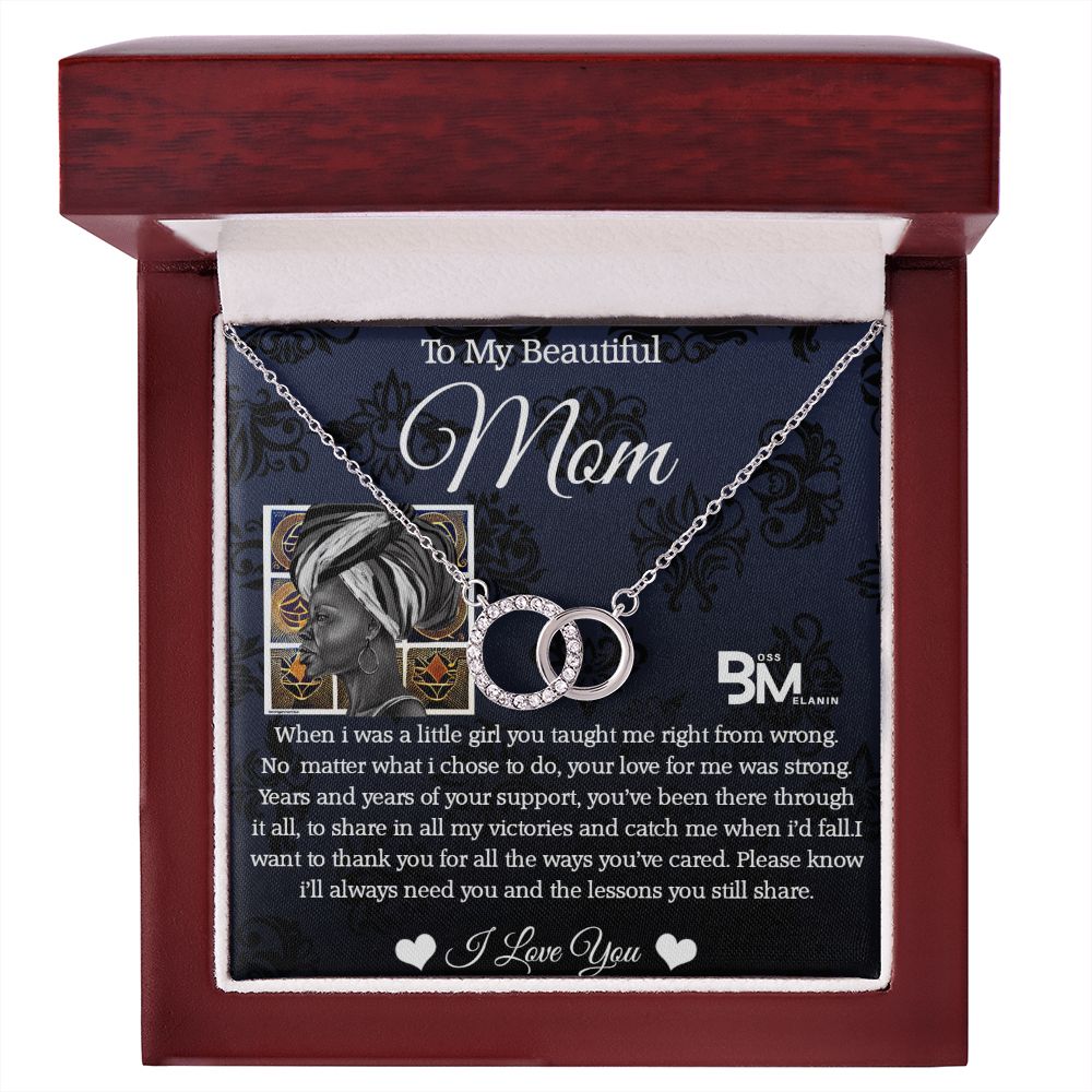 Pendant and Earring Gift Set for Black mom,Mother gift - White gold dipped high quality crystal encrusted Love Knot pendant & necklace chain with earrings to match.