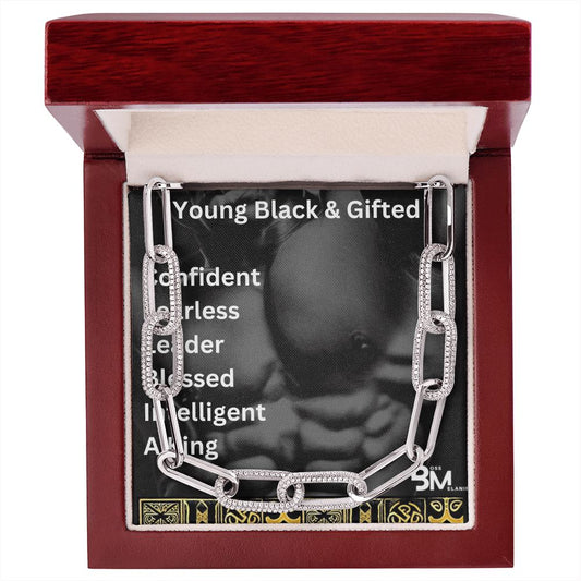 Young, Black & Gifted, Large link Forever Chain – perfect gift for black men, black man Gift