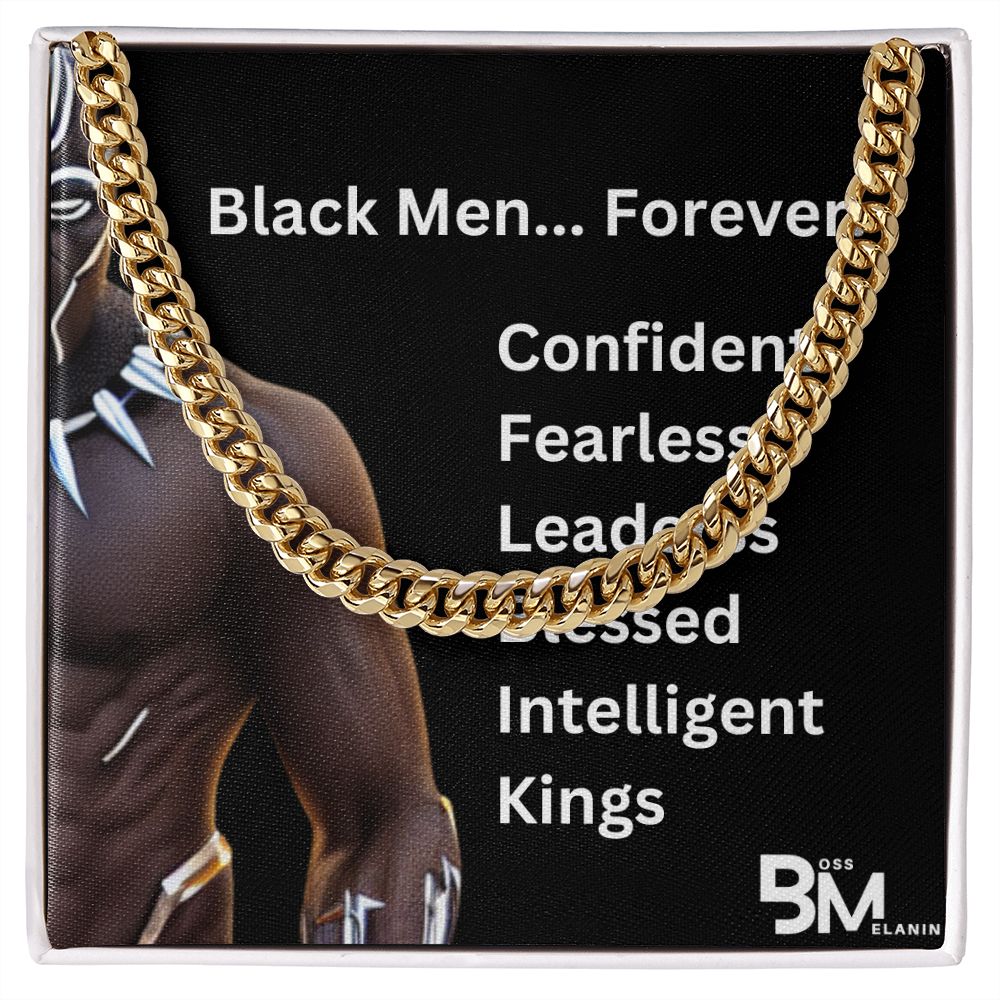 Cuban Link Chain, polished stainless steel. perfect gift for black men, black man Gift