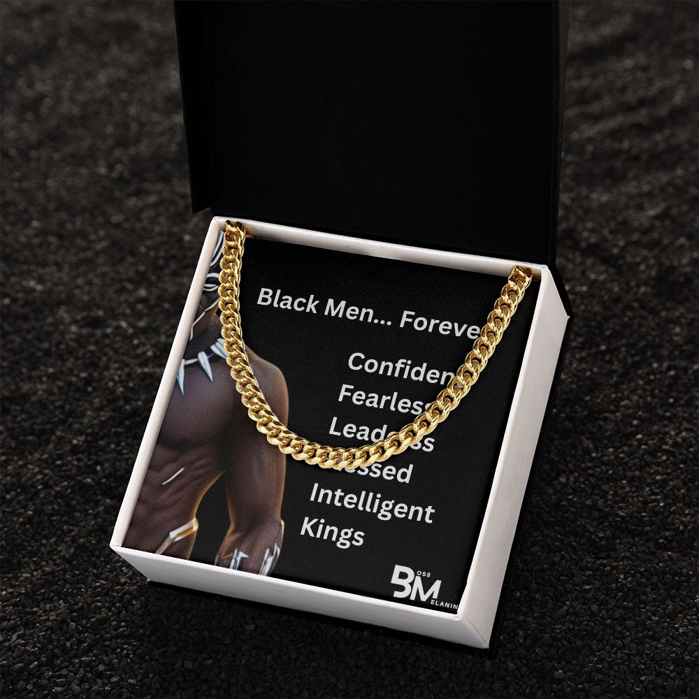Cuban Link Chain, polished stainless steel. perfect gift for black men, black man Gift