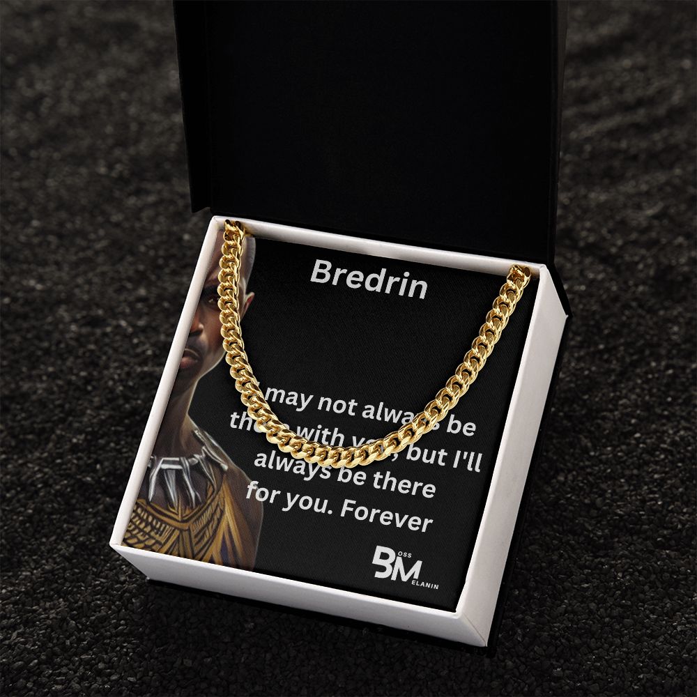 Bredrin - Cuban Link Chain, polished stainless steel. perfect gift for black men, black man Gift
