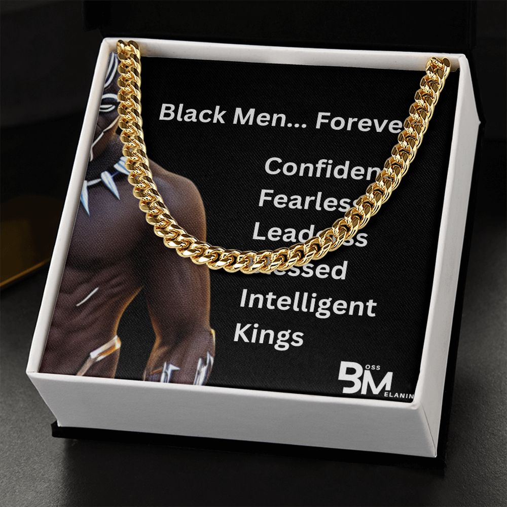 Cuban Link Chain, polished stainless steel. perfect gift for black men, black man Gift
