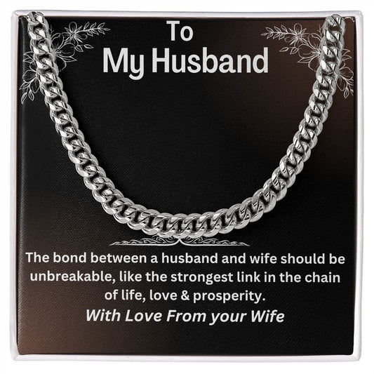 Personalized Message and Chain for you Husband  -  Gifts for husband, gifts for men, men valentine gifts, Gifts for Birthday, Anniversary Gigts, Gifts for special occasions.