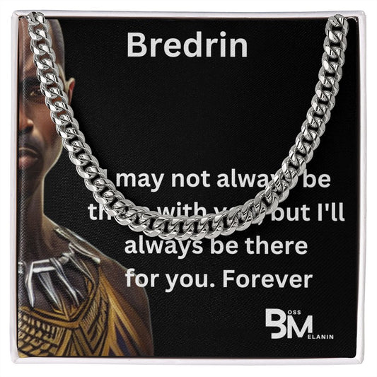 Bredrin - Cuban Link Chain, polished stainless steel. perfect gift for black men, black man Gift