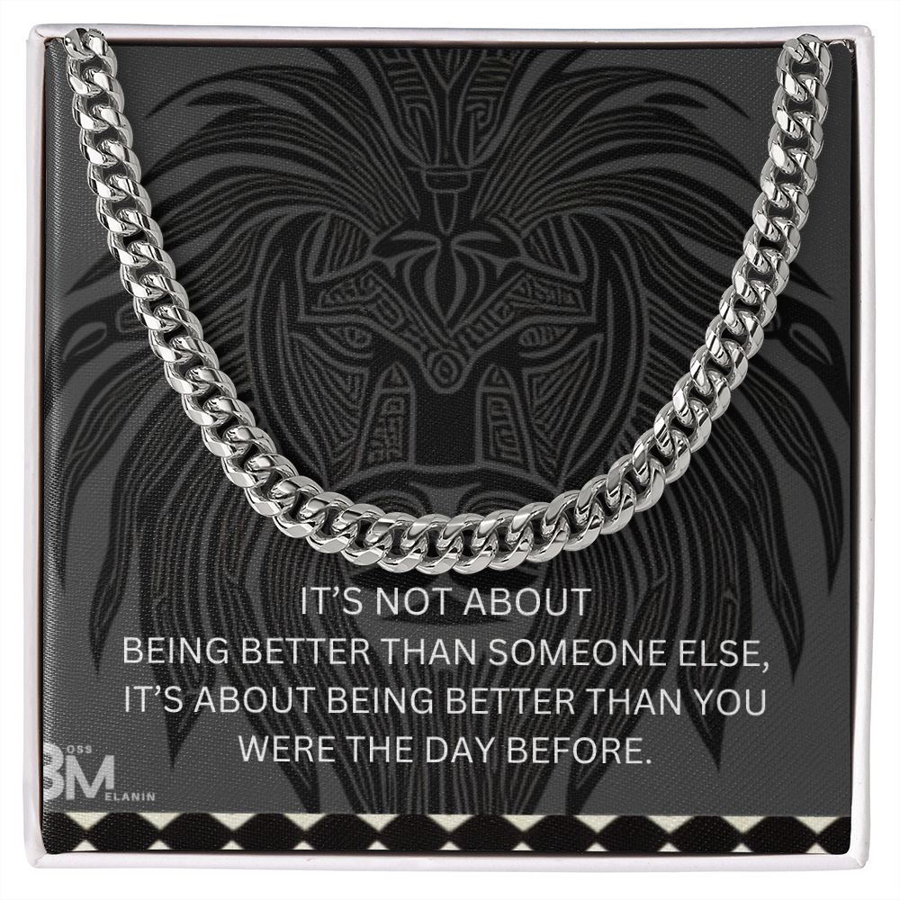 Cuban Link Chain, polished stainless steel. perfect gift for black men, black man Gift