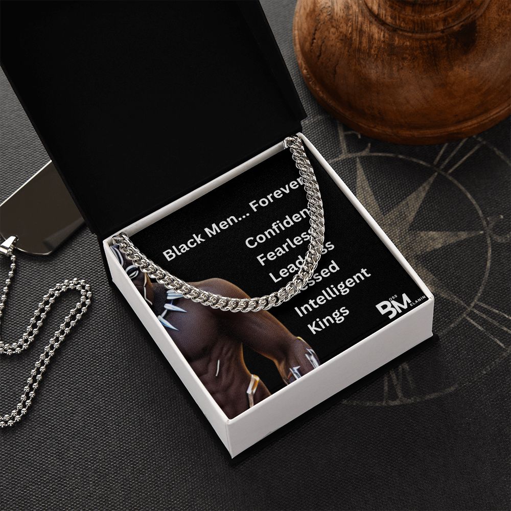 Cuban Link Chain, polished stainless steel. perfect gift for black men, black man Gift