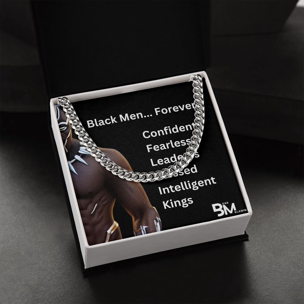 Cuban Link Chain, polished stainless steel. perfect gift for black men, black man Gift