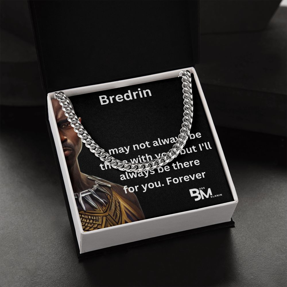 Bredrin - Cuban Link Chain, polished stainless steel. perfect gift for black men, black man Gift