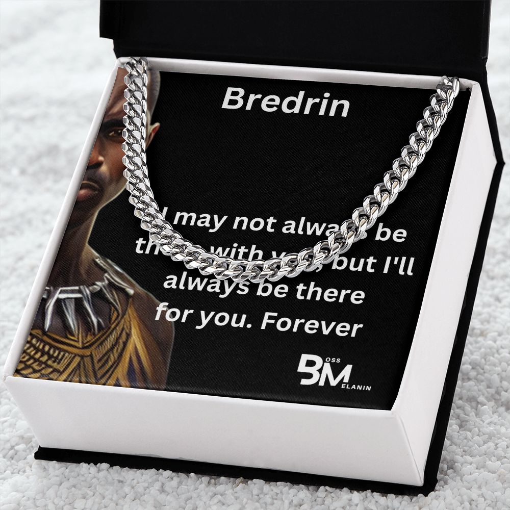 Bredrin - Cuban Link Chain, polished stainless steel. perfect gift for black men, black man Gift
