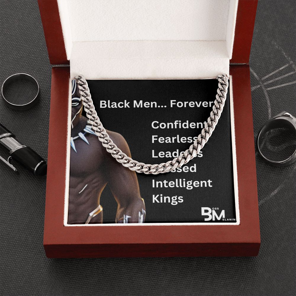 Cuban Link Chain, polished stainless steel. perfect gift for black men, black man Gift