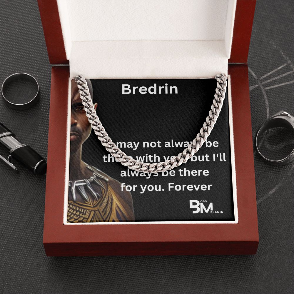 Bredrin - Cuban Link Chain, polished stainless steel. perfect gift for black men, black man Gift