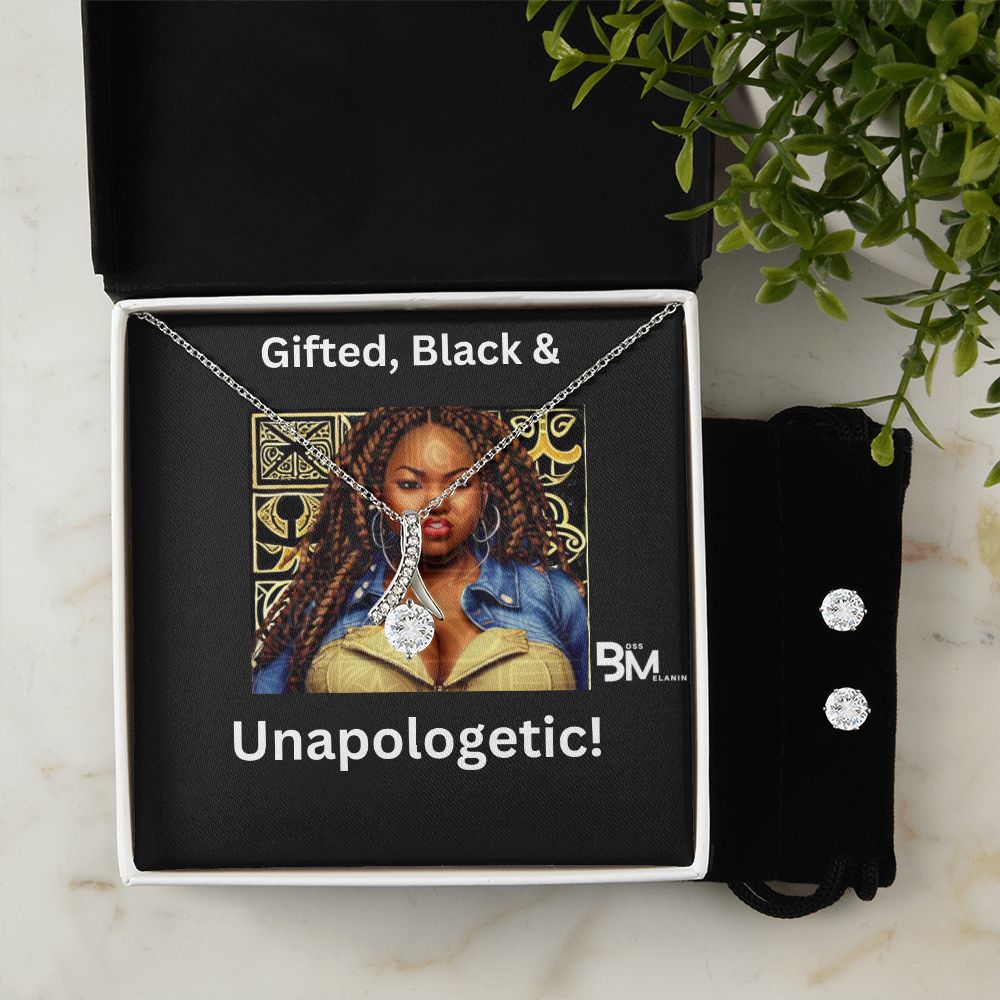 unapologetic strong Black Woman - perfect Jewelry Gift Matching Earrings & Pendant with chain