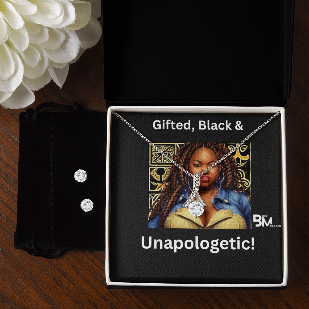 unapologetic strong Black Woman - perfect Jewelry Gift Matching Earrings & Pendant with chain