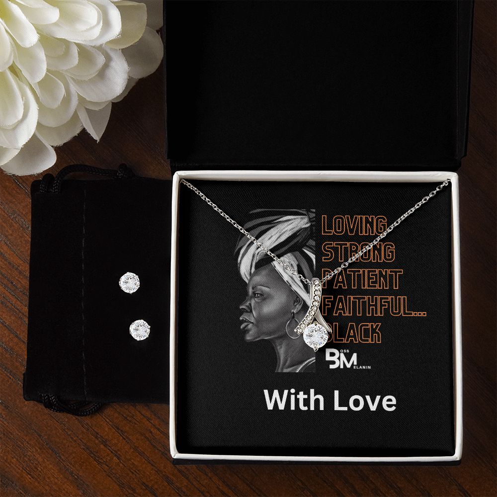 Loving Strong Black Woman - Perfect Black woman gift encrusted with Zirconia