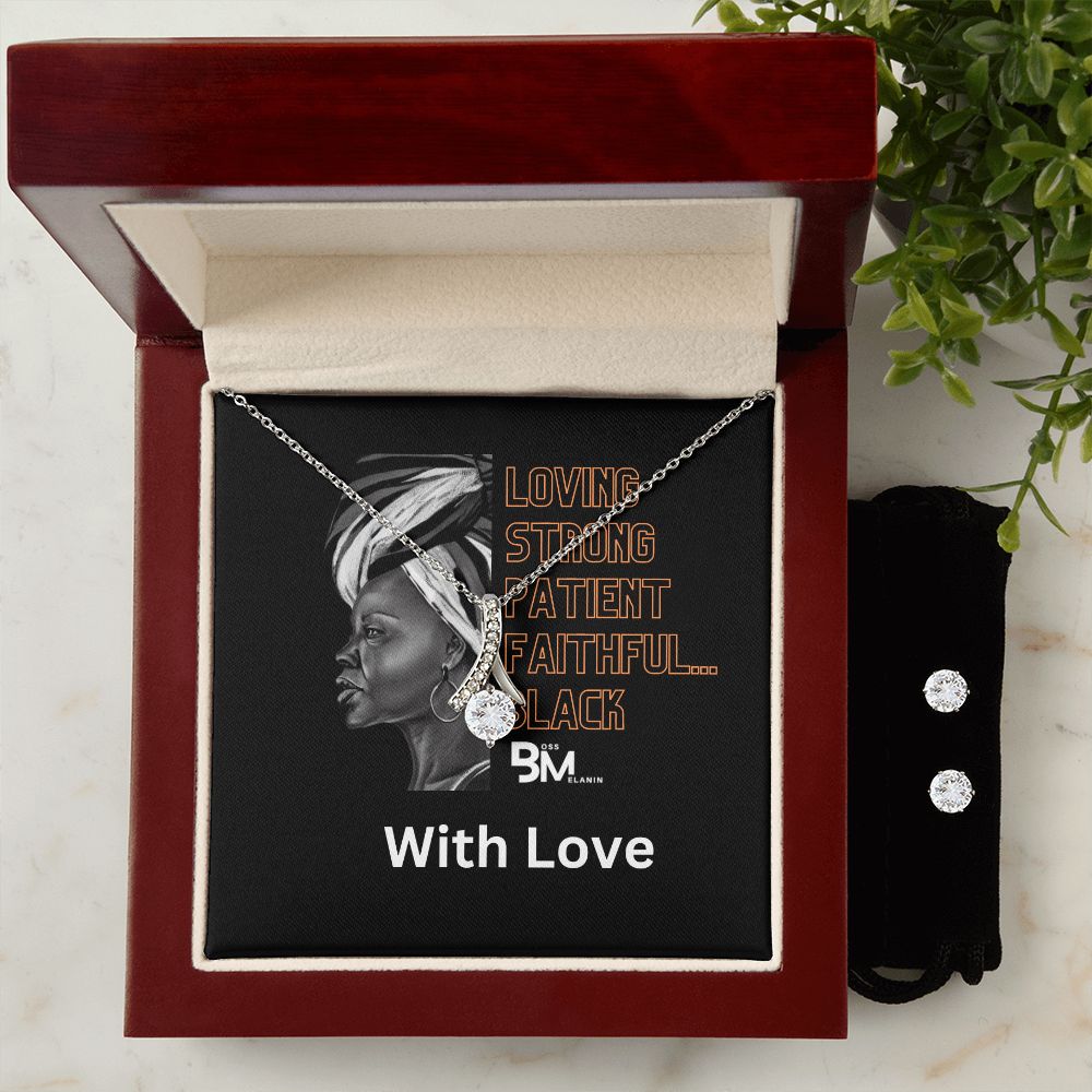 Loving Strong Black Woman - Perfect Black woman gift encrusted with Zirconia