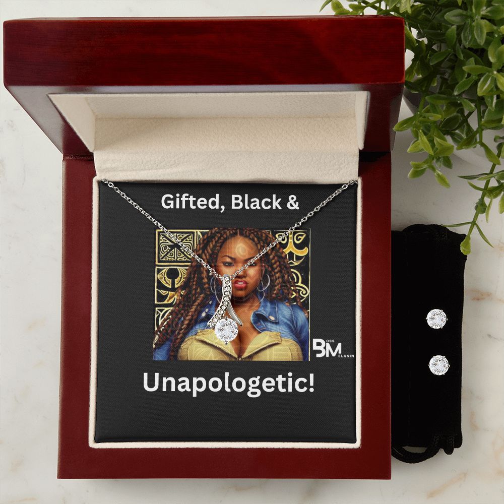 unapologetic strong Black Woman - perfect Jewelry Gift Matching Earrings & Pendant with chain
