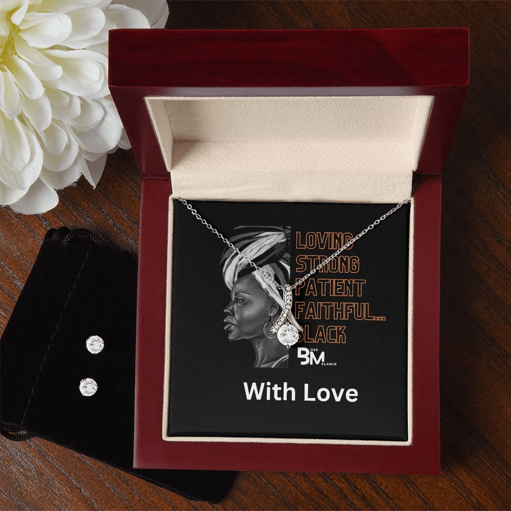 Loving Strong Black Woman - Perfect Black woman gift encrusted with Zirconia