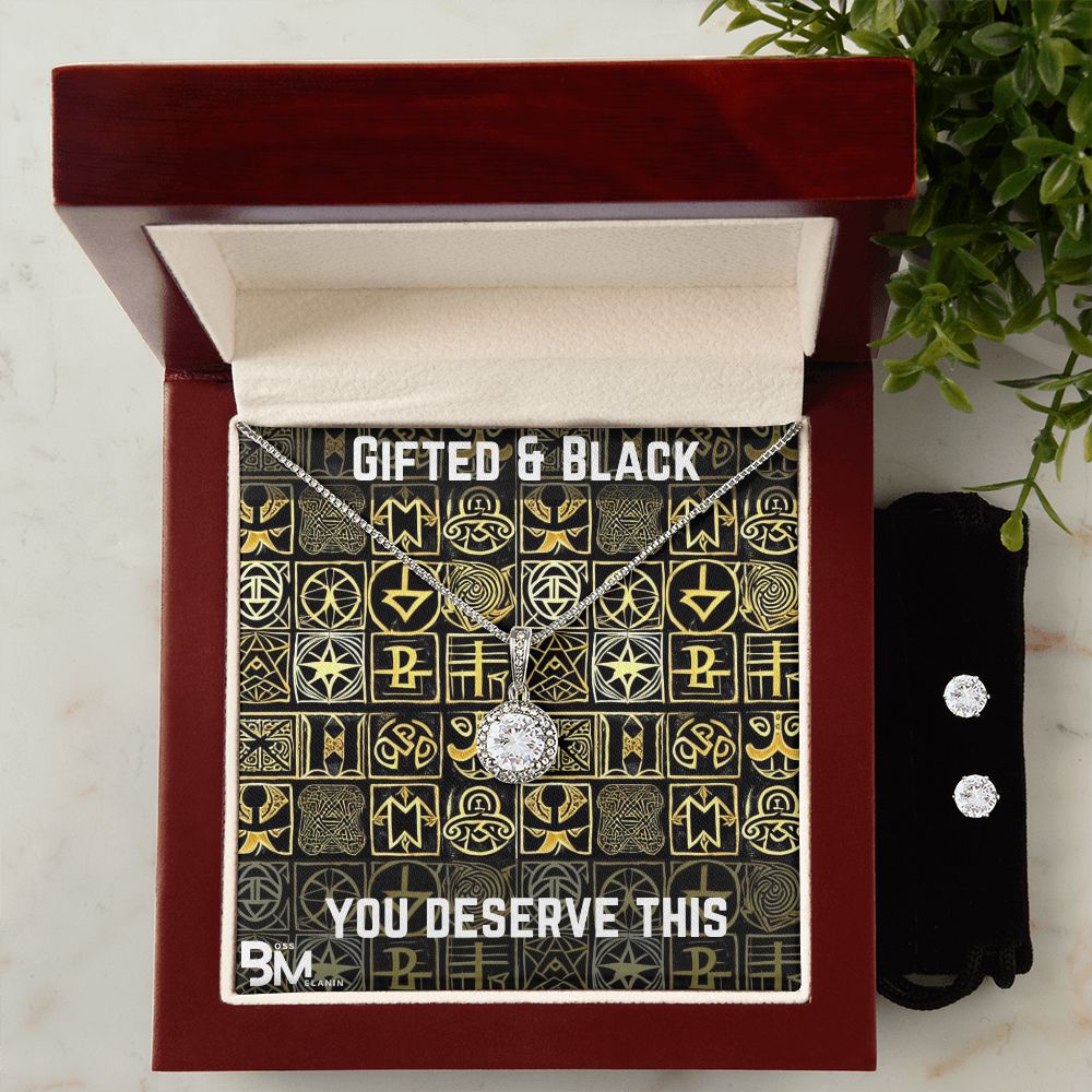 Matching Pendant and Earrings - White gold dipped high quality crystal encrusted Eternal hope pendant & necklace