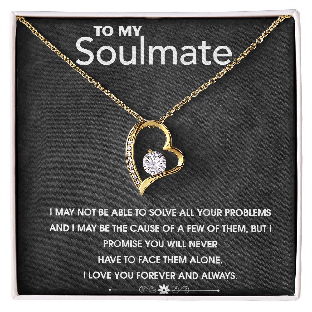 Soul Mate Woman Gift, Melanin Black Woman special Heart Shaped White Gold Plated Necklace with unique Gift card message