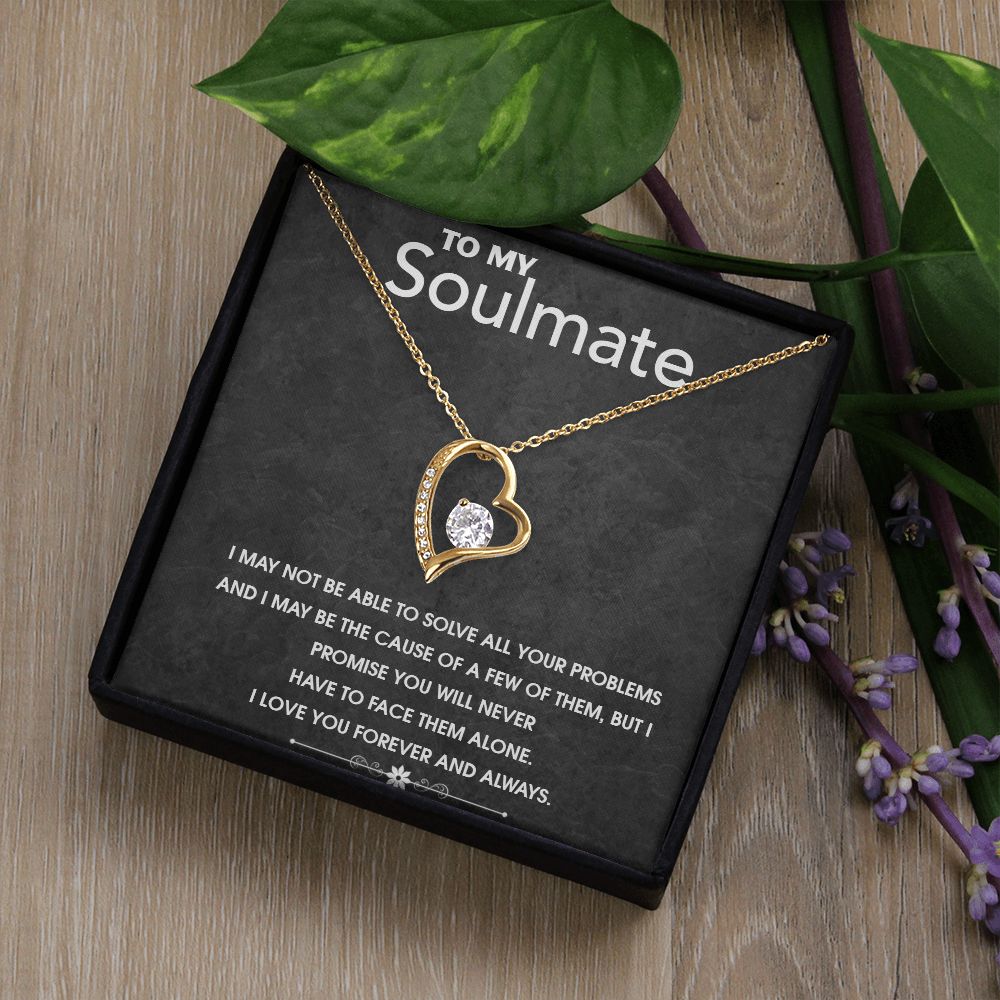 Soul Mate Woman Gift, Melanin Black Woman special Heart Shaped White Gold Plated Necklace with unique Gift card message