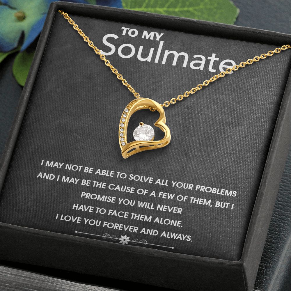 Soul Mate Woman Gift, Melanin Black Woman special Heart Shaped White Gold Plated Necklace with unique Gift card message