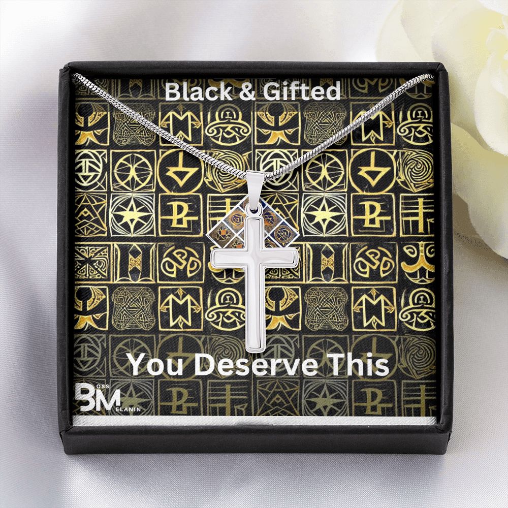 Strong Black & GiftedStainless Steel cross Jewelry - high quality stainless steel cross & chain