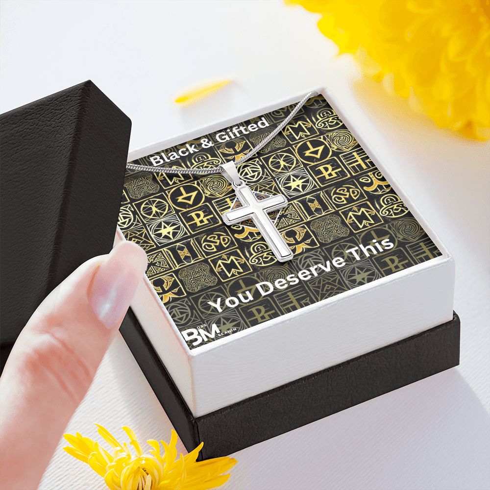 Strong Black & GiftedStainless Steel cross Jewelry - high quality stainless steel cross & chain