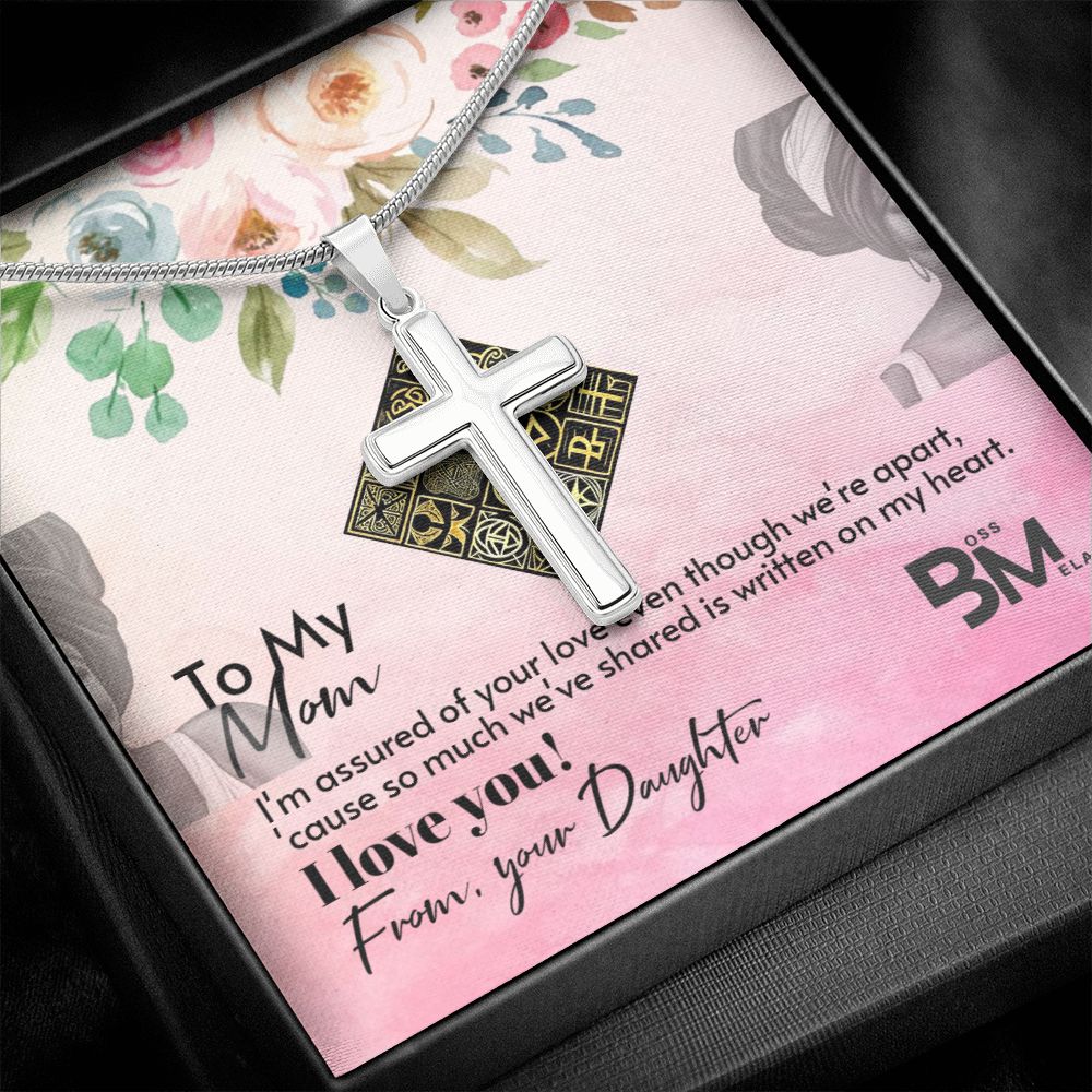 To My Beautiful Melanin  Mom, Melanin Black Mother special stainless Steel Cross