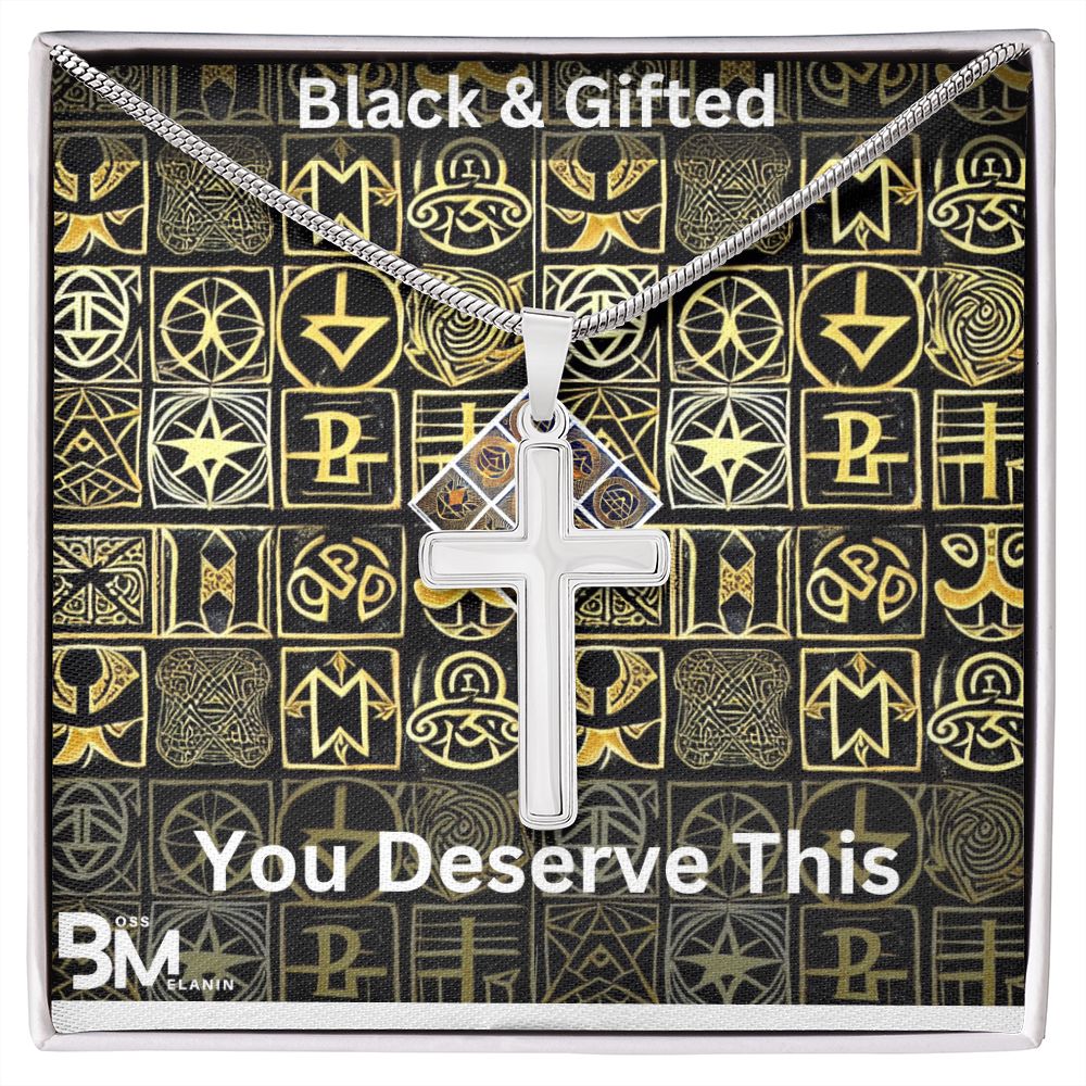 Strong Black & GiftedStainless Steel cross Jewelry - high quality stainless steel cross & chain