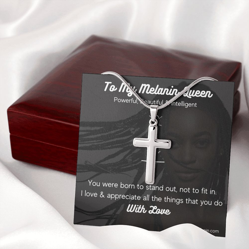 Stainless Steel high quality Gift chain & Cross for Beautiful, strong Melanin Queen