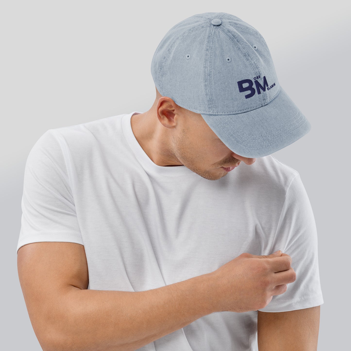 Boss Melanin Branded stitched Hat - Denim Hat