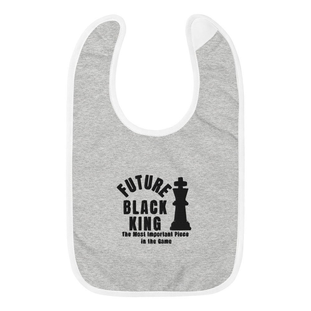 Future Black King Embroidered Baby Bib