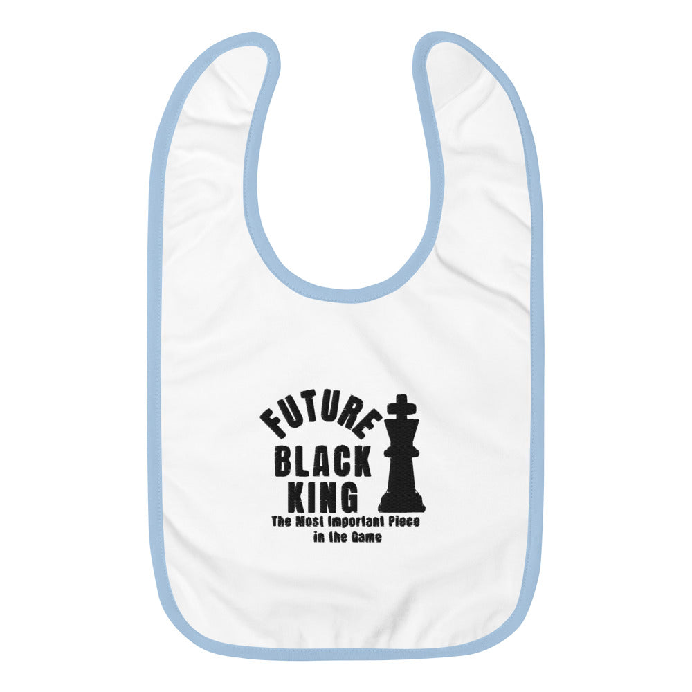 Future Black King Embroidered Baby Bib