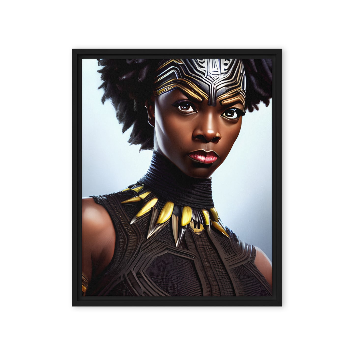 African Warrior Queen Framed canvas