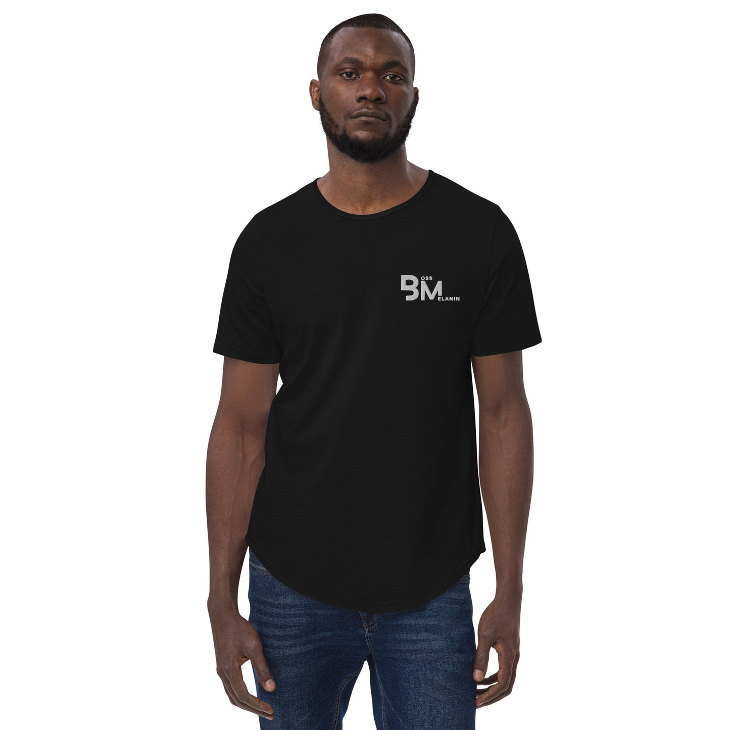 Boss Melanin Branded Men's Curved Hem T-Shirt