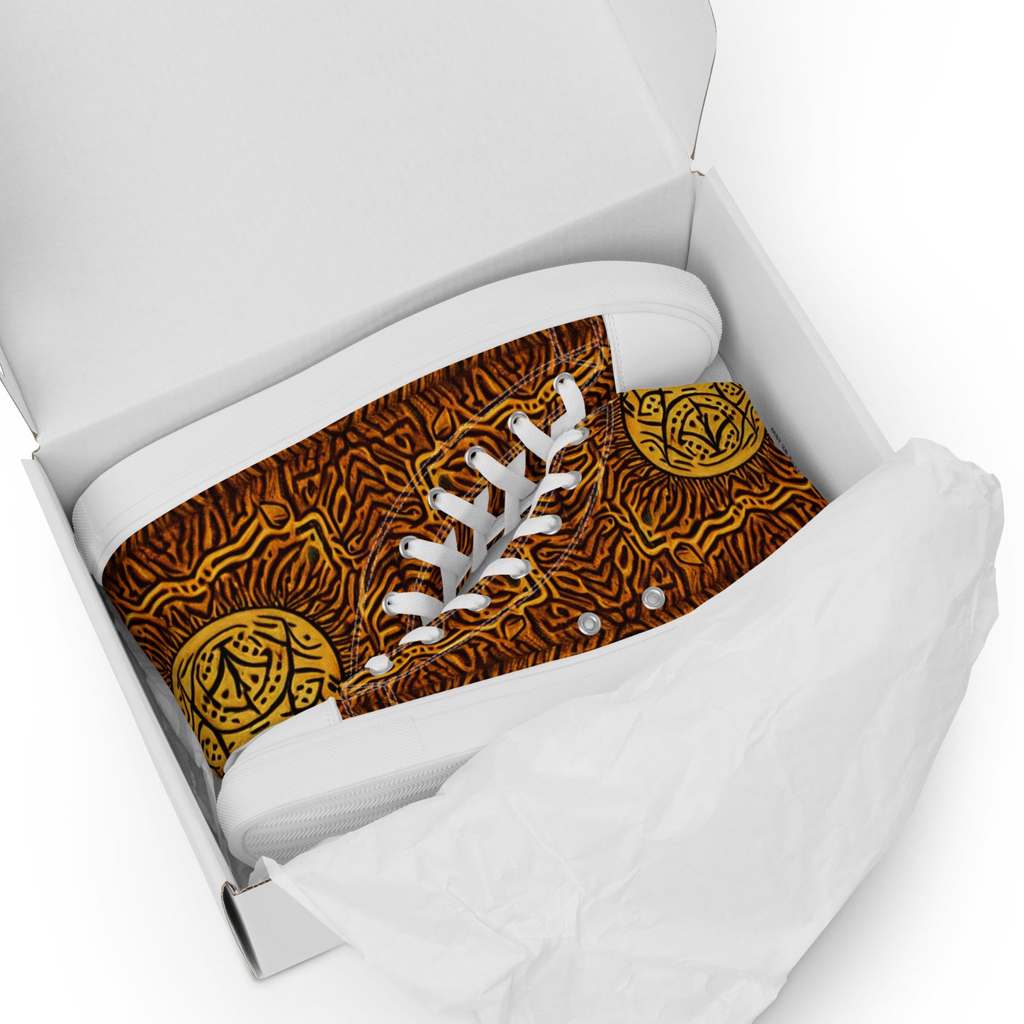 Unique African Print Styled Men’s high top canvas shoes